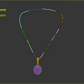 Fashionable Gold Necklace With Red Gemstone Pendant And Sparkling White Diamond Accents