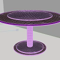 Round Black Dining Table with Spiral Central Leg in Modern Minimalist Design
