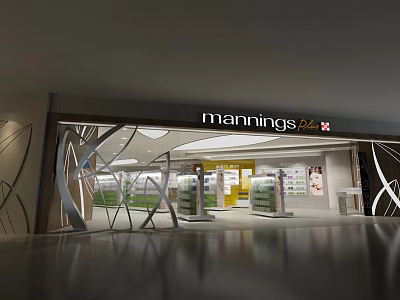 Mannings 24 Hour Modern Store With Bright Lighting And Spacious Display Areas 3d model