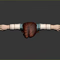 Game and Movie Character With Red Hair Green Vest White Sleeves and Arms Outstretched