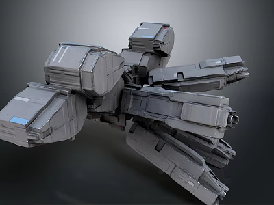 Detailed Sci Fi Mechanical Structure With Gray Metallic Panels And Complex Components 3d model