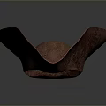 Stylish Red Textured Wide Brim Hat With Unique Artistic Design