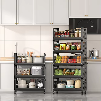 Vegetable Rack Kitchen Storage Rack Kitchen Supplies Universal Wheel 3d model