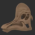 Detailed 3D Rendered Reptile Skull Anatomical Structure On Dark Background