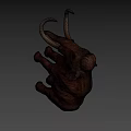 Ancient Mammoth Figure With Long Curved Tusks And Brown Fur