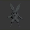 3D Fantasy Creature Character Design With Large Ears Round Tail And Standing Pose 3d model