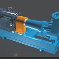 Industrial Pump Equipment With Blue Body Yellow Connector And Grey Motor Base