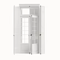 White Double Glass Pane Doors With Shutter Details For Home Entrance