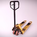 Heavy Duty Yellow Manual Pallet Jack With Black Handle And Red Wheels