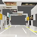 Modern Exhibition Booth Design With White Yellow Structure And Display Areas