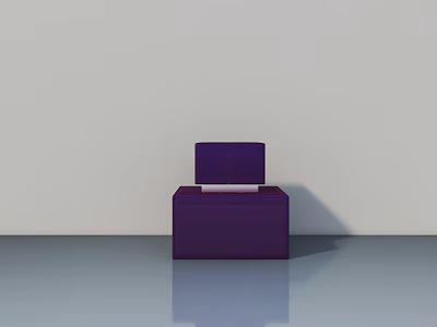 Purple Swing Door Cabinet With Modern Sleek Design And Shiny Surface 3d model