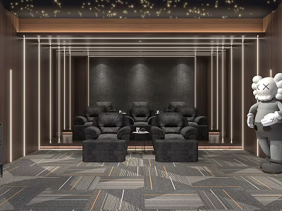 modern video room 3d model