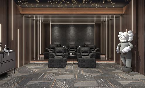 modern video room 3d model