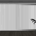 White Vertical Blinds Covering Window In Modern Room With Wooden Floor And Green Plant
