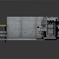 Modern Industrial Scene Featuring Metal Pipes Yellow Cables And Rustic Metal Door