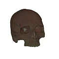 Realistic Textured Metallic Skull Sculpture With Intricate Carving And Artistic Details 3d model