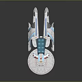 Cosmic Spacecraft Model With Circular Module Blue Panels And White Structure