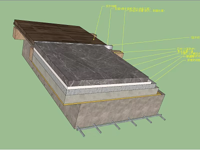 Building Component Construction Layers With Waterproof Insulation And Structural Elements 3d model