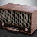 Vintage Wooden Speaker Featuring Classic Design Speaker Grille Control Knobs And Buttons 3d model
