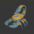 Futuristic Mechanical Scorpion Character With Yellow Blue Design And Sharp Claws