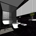 Modern Bathroom Interior Design With Marble Countertops Bathtub Double Sinks Large Mirrors And Blinds