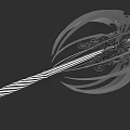 Game Movie Character Weapon With Intricate Design Curved Blades And Striped Handle