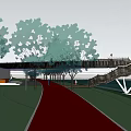 Modern Observation Deck Landscape Corridor Frame Landscape Pick-up Deck Landscape Structure 3d model