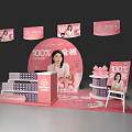 Pink Themed Women's Day Decor With 38 Balloons Heart Shapes And Gift Displays