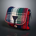 Colorful Plaid Fabric Crossbody Bag With Flap Design And Button Closure