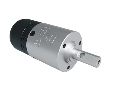 Industrial Mechanical Component With Metal Housing And Black End Cap Shaft 3d model