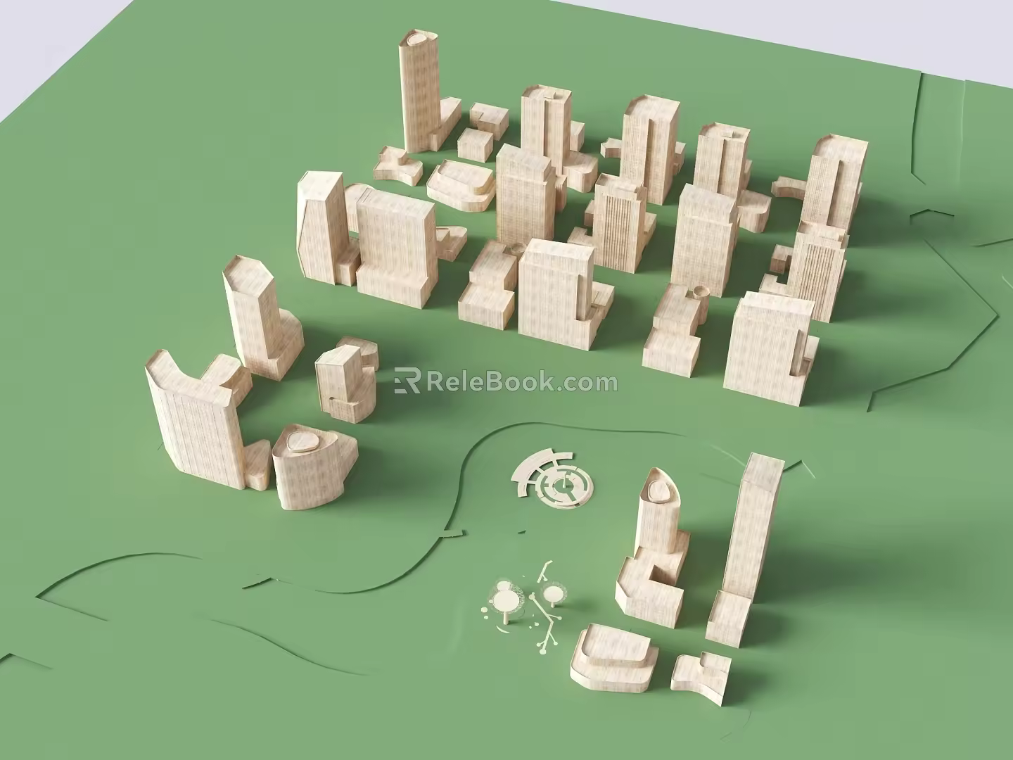 Simple model matching building plain model planning building matching building block 3d model
