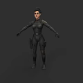 Game and Movie Character in Black Tight Uniform With Tactical Gear and Holster
