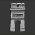 Scenic View of Paris Arc de Triomphe with Classical Architecture and Stone Carvings
