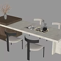 Nakajima counter bar counter operating table dining table and chairs 3d model