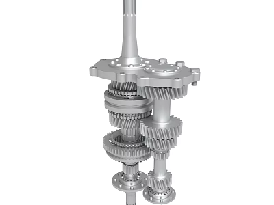 Mechanical Gear Transmission System With Shafts And Precision Engineered Components 3d model
