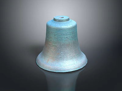 Vintage Bronze Bell With Intricate Carved Patterns On Decorative Surface 3d model