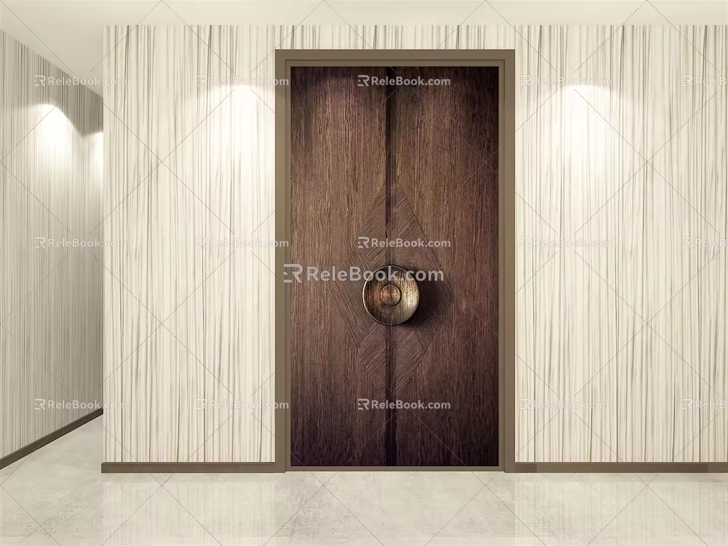 New Chinese Double Door 3d model