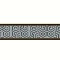 Long Decorative Architectural Component With Geometric Patterns In Black Yellow White