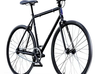 Black Urban Commuter Bicycle With Sleek Frame And Spoked Wheels 3d model