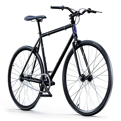 Black Urban Commuter Bicycle With Sleek Frame And Spoked Wheels 3d model Black Urban Commuter Bicycle With Sleek Frame And Spoked Wheels 3d model