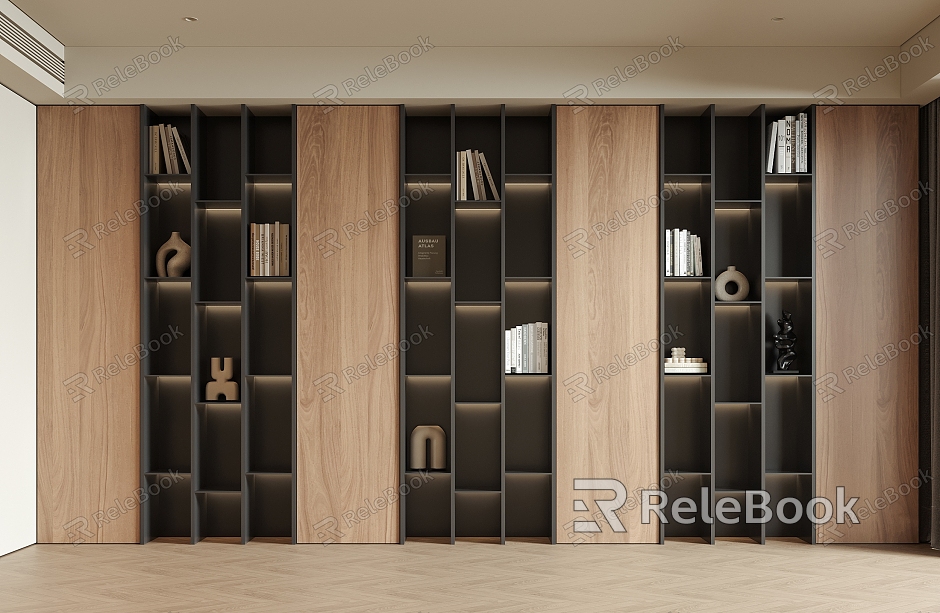 Bookcase Whole Wall Cabinet Locker model