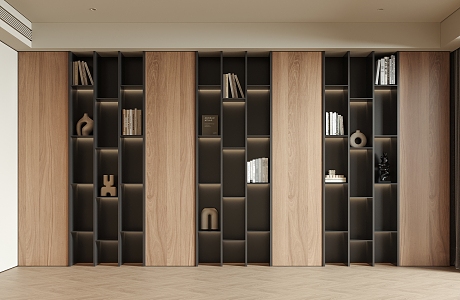 Bookcase Whole Wall Cabinet Locker 3d model