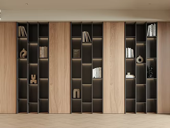 Bookcase Whole Wall Cabinet Locker 3d model