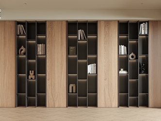 Bookcase Whole Wall Cabinet Locker 3d model