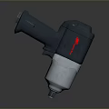 Pneumatic Wrench With White Head Gray Handle Red Logo And Metal Connector Design