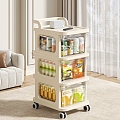 Cream Style Children's Snack Trolley Rack Storage Cabinet Storage Cabinet Folding Storage Cabinet 3d model