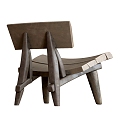 Recycled Silent Wind Leisure Chair Solid Wood Leisure Chair Single Chair Chair 3d model