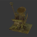 Vintage Manual Printing Press With Metal Structure And Wooden Base Design
