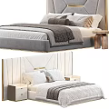Luxurious Bedroom Bed Design With Velvet Headboard Gold Accents And White Bedding