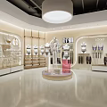 Modern Clothing Store Interior with Lingerie Displays Mannequins Shelves and Bright Lighting